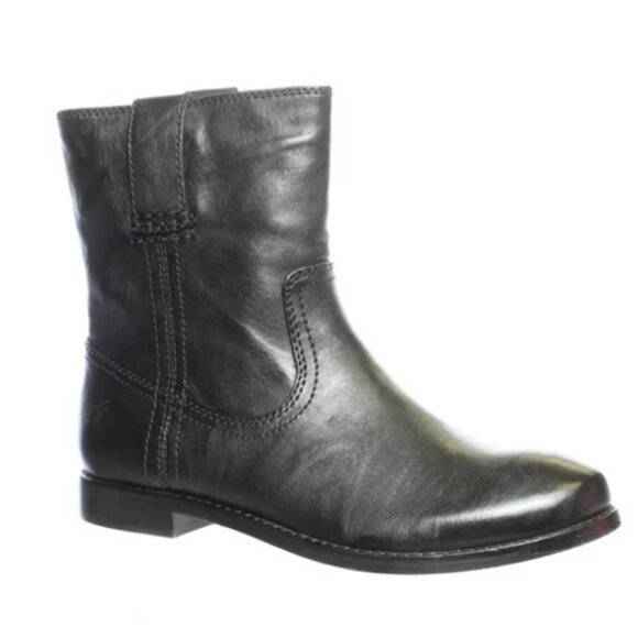 Frye Anna Black Leather Shortie Ankle Pull On Boots size 9 - Picture 3 of 13
